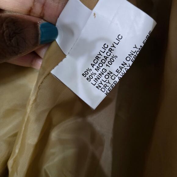 Neiman Marcus Leopard Print Coat Tan Faux Fur Plush Animal Dressy Winter 4 Girls - Picture 8 of 12